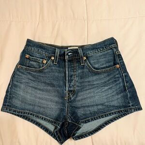 Levi's Dark Blue High Waist Denim Shorts